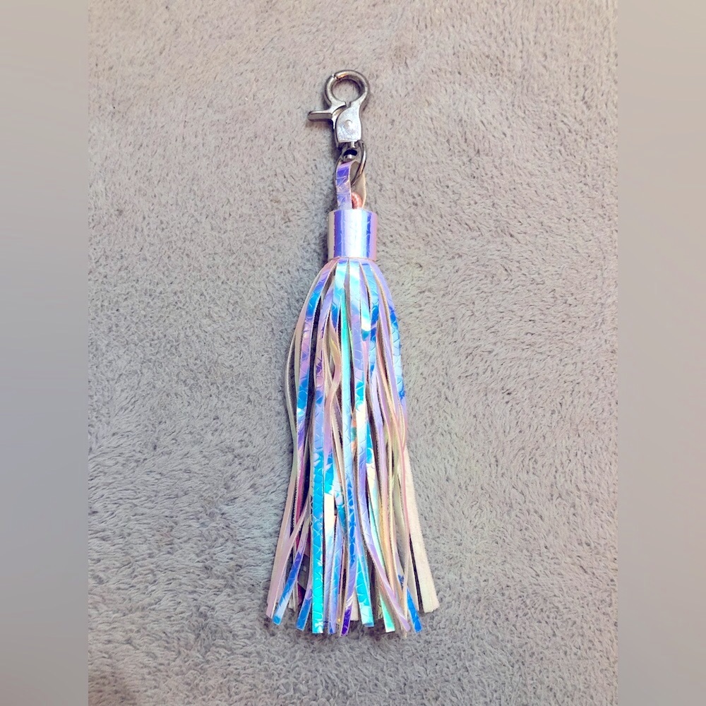 Iridescent Tassel iPhone Charger Keyring